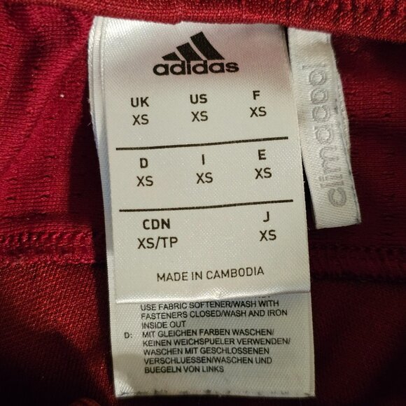 Adidas Climacool Women's XS Maroon Black Athletic Jogger 3-Stripe Zip Ankle - Picture 2 of 14